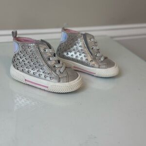 Silver Kids High-Top Sneakers all the way from Scotland